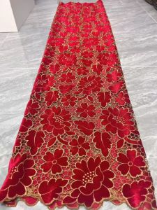 OLEVO | AT2403A-1 African Guipure Velvet Lace Fabric 2026 High Quality Nigerian Dubai Chantilly Velvet Lace Fabric For Wedding Dress
