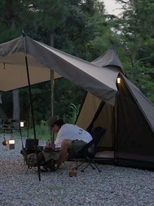 Tenda Camping Naturehike Ranch Fire Pyramid CNK2300ZP025 Tarp Tent Glamping Hiking Double Layer Kemah 2 - 4 Orang Piramid Estetik Tahan Air Outdoor