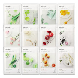 New Version Innisfree Squeeze Energy Facial Masksheet 22ml  My Real Squeeze Facial Masksheet 20ml Beauty Masksheet &Korea Facial MaskSheet & Hypoallergenic Daily Mask