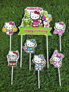 Topper Cake hello kitty Hiasan kue ulang tahun happy birthday karakter