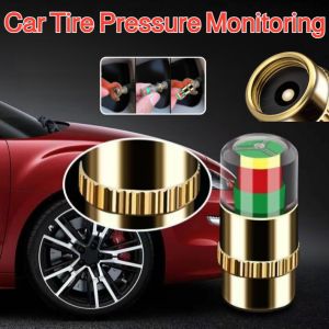 Tire Air Pressure Monitor Cap Car Tire Pressure Guage Cap Sensor Indicator Tyre Cap Monitoring Tool Anti-theft AntiSkid Wheel Teeth