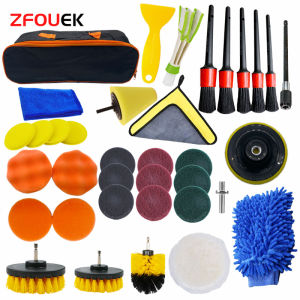 New Car Cleaning Kit Scrubber Zfouek Drill Detailing Brush Set Air Conditioner Vents Towel Polisher Car Auto Detailing Tools