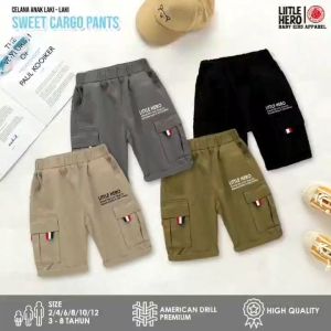 Little Hero Celana Pendek Cargo PDL Anak Laki-Laki Usia 2-8 Tahun