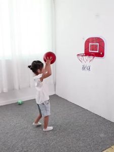 Kids Indoor Basketball Hoop Play Set: Mini Hanging Basketball Board with Ball and Pump for Children