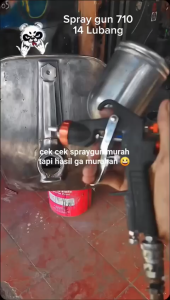 Spray Gun 710 400CC Nozzle 1.5mm Black Yellow: Alat Semprotan Kompresor Cat, Tabung Atas Spray Gun, dan Lubang K710 F710 M710