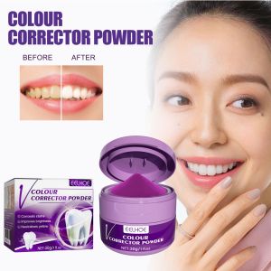 Teeth Whitening Purple Powder Cleaning Oral Hygiene Toothpaste Remove Plaque Stains Fresh Breath Dental Bleaching Care Tools
