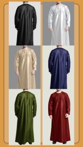 Jubah Kurta Pria Muslim Casual Kancing Trendi baru design laki laki Arab