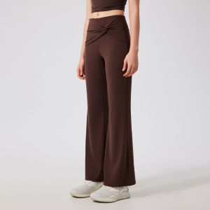 Loose Casual Straight Leg Bell Bottom Long Pants Yoga Dance Fitness Trousers Running Training Sports Womens High Waist