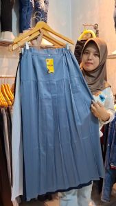 Seragam SMA Rok Panjang Rempel Melar Pinggang Karet