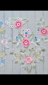 (Per Pasang) AP873 Patch Bordir Kebaya / Renda Tangan Cantik