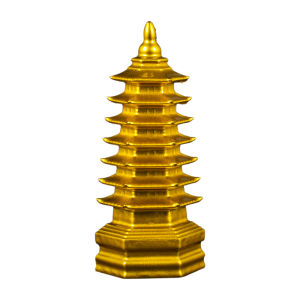 Mini Gold Cultural Tower Ceramic Decor 7 Layers