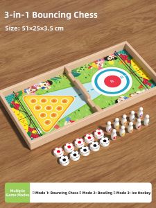 XIAOWANDOU | Wooden Educational Board Games for Kids - Pong Pong Chess Bowling Snake Chess Adventure Chess