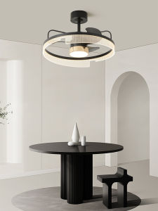 Modern Simple Style Fan Light Aluminum Body High Translucent PMMA Lampshade for Bedroom Living Room Dining Room Intelligent Control