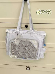 Túi Đeo Chéo Bằng Vải Canvas Dành Cho Nữ Họa Tiết Cô Gái Múa Ba Lê Kiểu Dáng Nhật Bản Có Nhiều Ngăn Bên Trong Khóa Kéo Thích Hợp Làm Quà Tặng Bạn Bè.