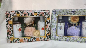 Crabtree & Evelyn Luxury Bath Gift Set Body Wash Body Lotion Spa Set Peach & Wisteria Body Care Set