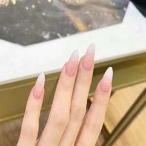 Nhựa Giả Móng Tay Màu Hồng Ngọt Ngào Có Thể Tháo Rời Làm Việc Bằng Tia UV Thủ Công Lớp Phủ Mịn Thiết Kế Hình Học Phụ Kiện Làm Đẹp