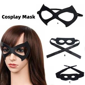 Exquisite Halloween Cosplay Costume Party Prop Halloween Masquerade Half Mask Bandit Ninja Lone Ranger Costume Black Eye Mask