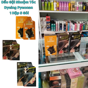 Gội Nhuộm Thảo Dược Pyeonan Hàn Quốc ( 1 hộp 5 gói )  Phủ tóc bạc hiệu quả  sử dụng dễ dàng nhanh chóng Chính Hãng.
