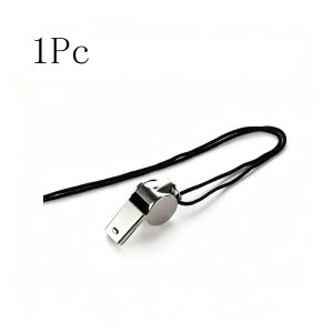 Metal Sports Referee Whistle With Black Lanyard Portable Stainless Steel Coach Whistle For Football Basketball Training Outdoor