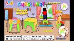 Kursi Lipat Anak Mini Portable Praktis Kursi Anak Plastik Tebal - Kursi Dewasa - Bangku Anak