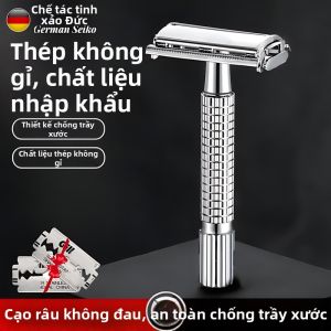 HUAZINIAO | Dao Cạo Râu Cổ Điển Bằng Thép Không Gỉ Tránh Trầy Xước
