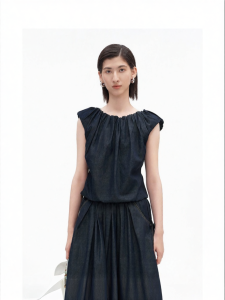 Cotton Blend Denim Style Vest