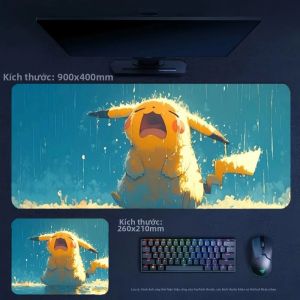 Potdemiel | Anime Pokémon Pikachu Psyduck Gengar Lớn Da Chống Trơn Trượt Miếng Lót Chuột Bàn Phím Chất Lượng Cao Cho Bé Trai Bàn Văn Phòng Phụ Kiện