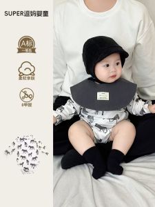 Spring Outfit Baby Boy Cartoon Bodysuit Korean Style Infant Clothes Spring Autumn Newborn Clothes Cotton Polyester Blend Long Sleeve