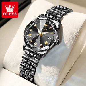 OLEVS Jam Tangan Wanita Elegan Terbaru 2024 Anti Air Original Mewah Stainless Steel Bisnis Kalender