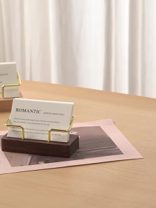 Solid Wood Desktop Business Card Box Business Card Holder Organizer Office Desk Display Stand