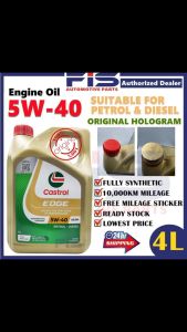 FIS Castrol Original Engine Oil EDGE 5W-40 SN/CF ACEA A3/B3 4Liter Fully Synthetic Minyak Hitam Enjin Kereta 5W40