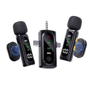 Mini Wireless Lavalier Microphone 2.4G Noise Cancellation for iPhone Android Video Recording And Interviews