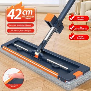 TONGGUMO | New Large Stainless Steel Reinforced Detachable Thick Extendable Mop Flat