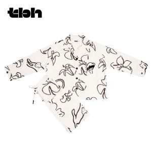T-B-H | Urban Wild Beast Panther and Lily Tencel Cotton Short Couple Pajamas