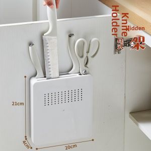 Wall-Mounted Slim Plastic Concealed Knife Rack