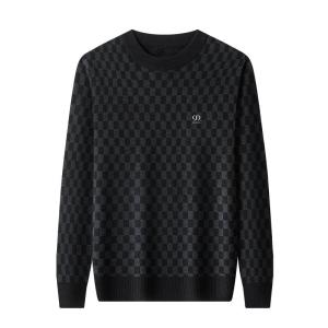 ROMON | Lormen Mens Knitted Sweater Fleece Lined Thickened Warm Base Shirt Slim Fit Casual Round Neck Winter Knitwear Polyester Nylon