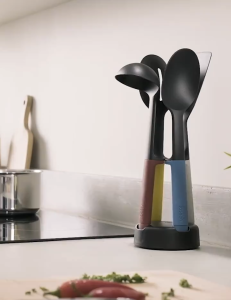 Joseph Joseph Elevate Slim Multi-Color Silicone Kitchen Utensil Set with Space-Saving Stand (4-Piece)