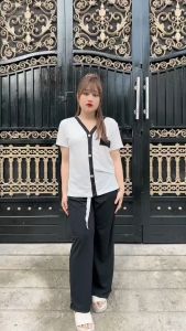 Set Đồ Bộ Nữ Mặc Nhà Quần Suông Thun Gân Áo Cổ V Hottrend Mặc Nhà Đi Chơi Đẹp Thời Trang Giá Rẻ Nhất Sale Ngay Tại Lazada