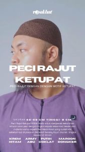 PECI RAJUT KETUPAT ROSAL Kopiah Songkok Sholat Pria