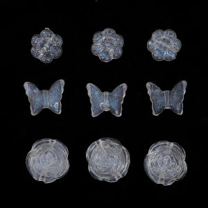 20g Acrylic Exquisite Blue Rainbow Foil Inside Beads Flower Star Rose Heart Beads Charm for DIY Jewelry Craft Making Accessories