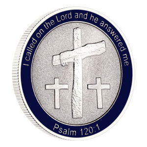 Silver-plated Bible Psalms Commemorative Coin Religious Prayer Collection Coins Christian Gift