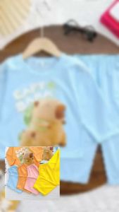 Bộ đồ dài tay dài quần bé trai bé gái hình in capybara cho bé từ 6kg-30kg.DT05