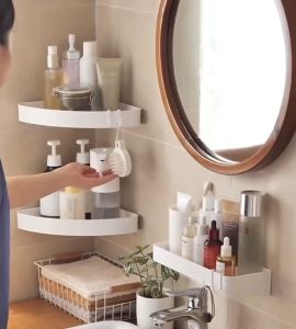 From the Kitchen Bathroom Toilet Rack Punch-free Wall-mounted Toilet Wall Rack Toilet Washstand Rack Toilet Storage Rack
