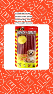 Munch and Treats Soft Jerky Dog Treats Chewable Dog Snack Pet Plus 65g | Easypets