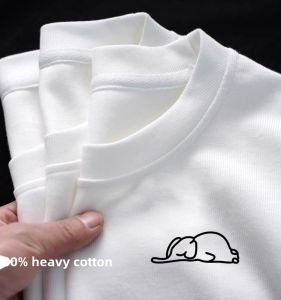 Loose Long Sleeve Cotton T-Shirt for Men Trendy Brand White Autumn Winter Base Shirt Fashionable Loose Body Shirt Youth Pop