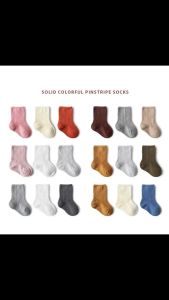 Set 3 đôi tất sơ sinh gân tăm cao cổ cho bé màu vintage đáng yêu