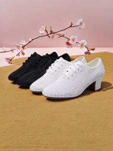 2025 New Latin Dance Shoes Soft Bottom Modern Waltz Dancing Shoes for Women Adult Square Dancing Shoes Fashionable Satin up