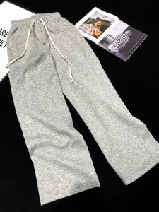 กางเกงโยคะทรงหลวมขาตรงสำหรับผู้หญิง กางเกงขายาวทรงหลวมสไตล์สาวฮอต กางเกงขายาวทรงตรงสำหรับออกกำลังกาย ผ้าฝ้ายผสม