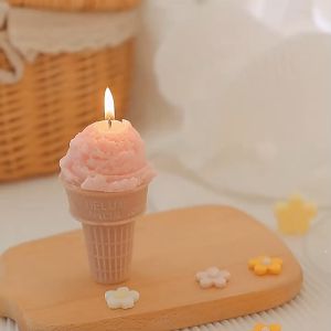 Creative Ice cream Cone Shape Soy Wax Scented Candle Aromatherapy Party Decoration