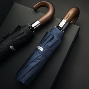 Parachase gỗ tự động Dù xếp người đàn ông bảo vệ khỏi tia UV Windproof 10 xương sườn